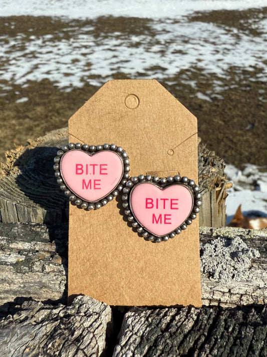 Sterling Silver “Bite Me” Earrings