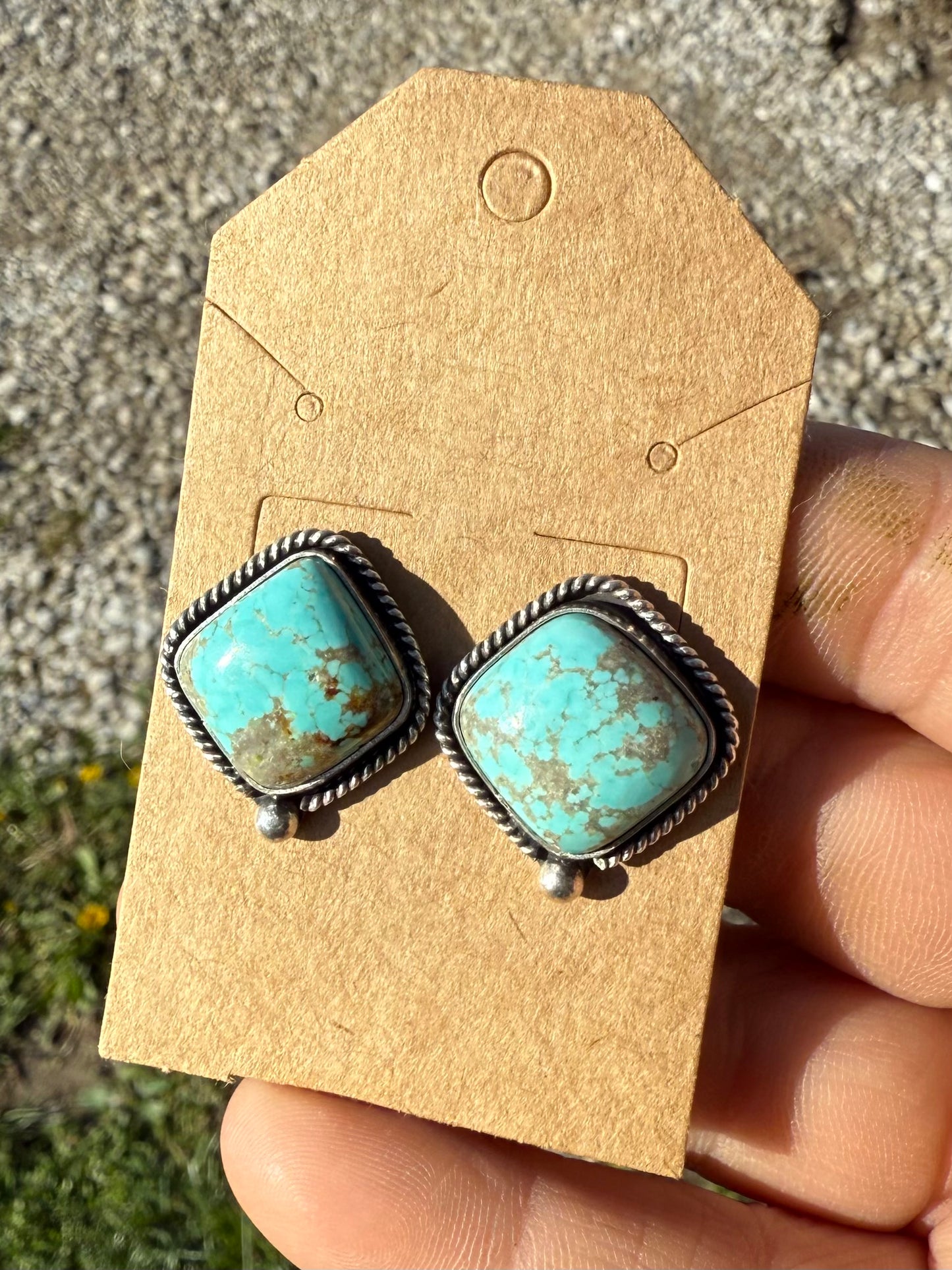 Number 8 Turquoise Studs