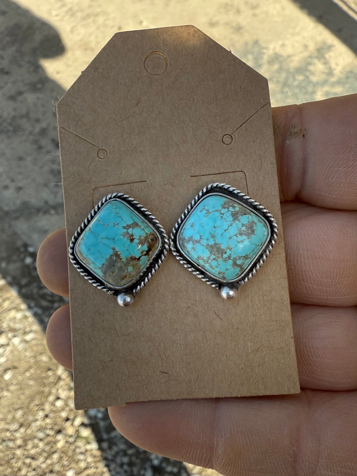 Number 8 Turquoise Studs