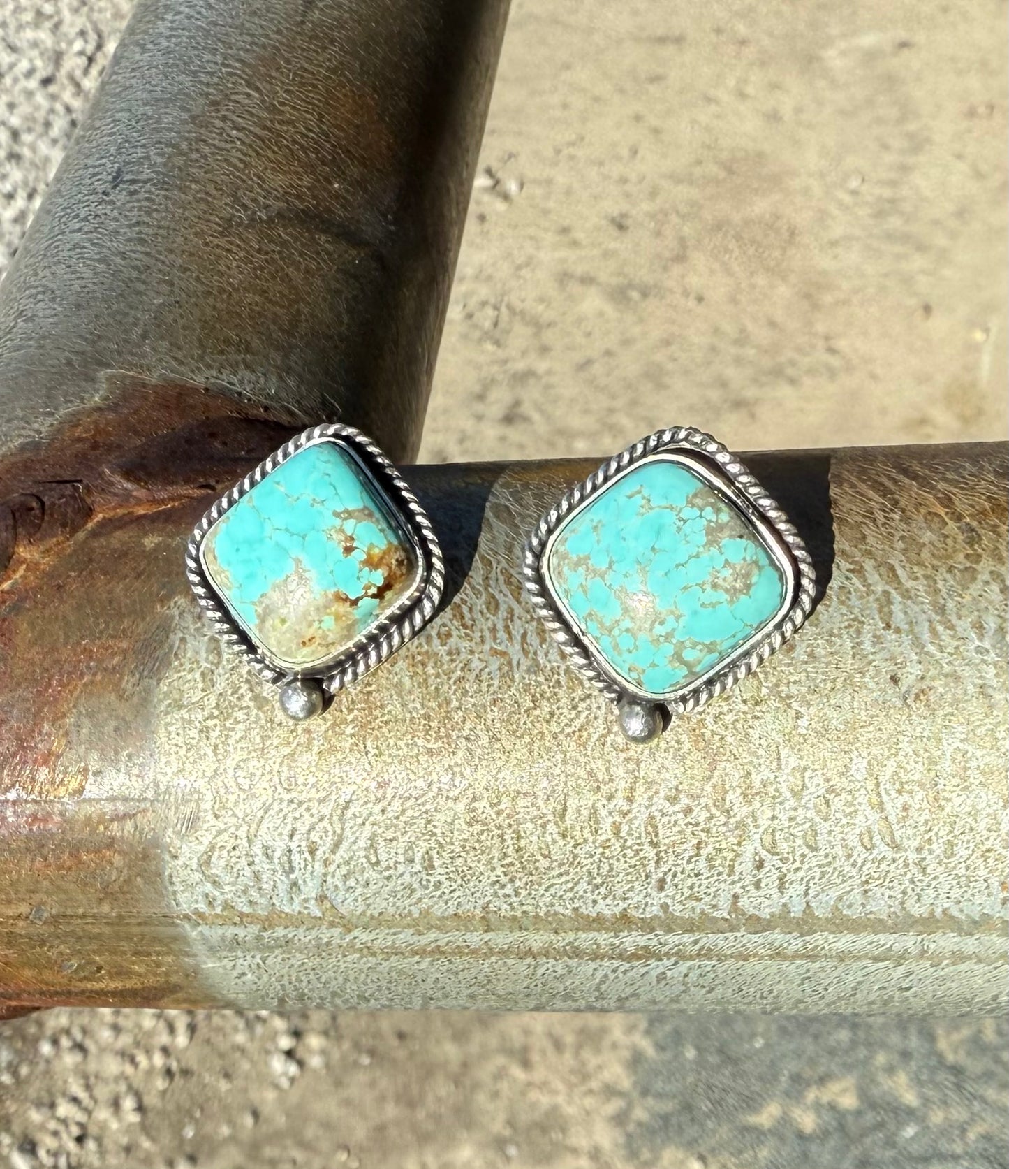 Number 8 Turquoise Studs