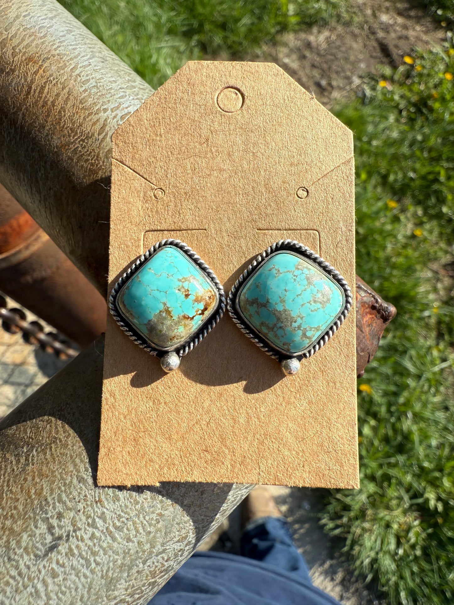 Number 8 Turquoise Studs