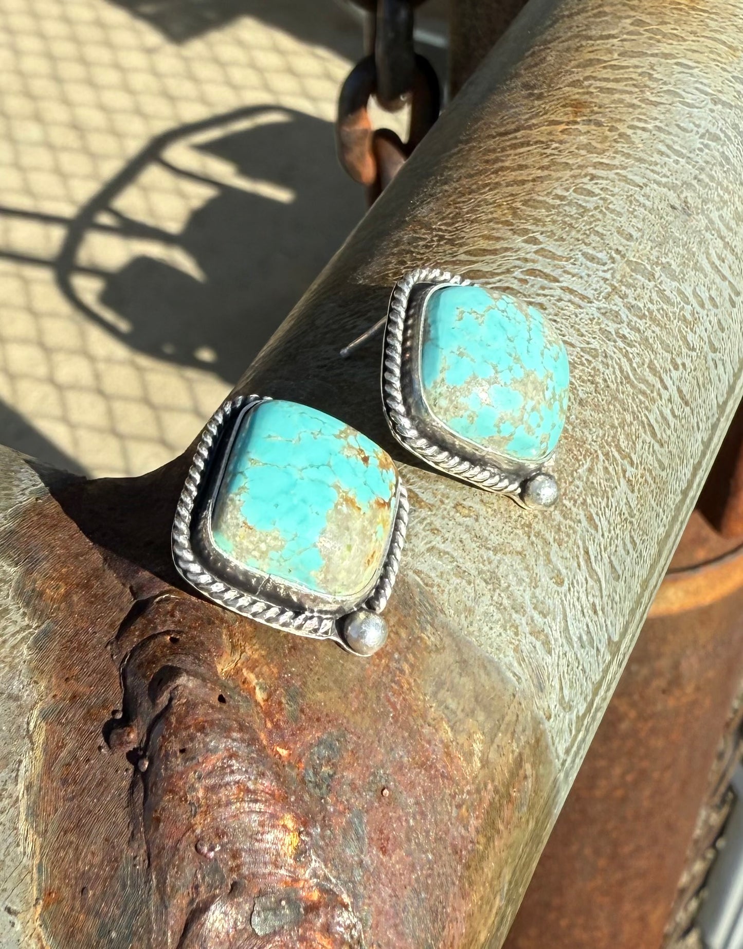 Number 8 Turquoise Studs