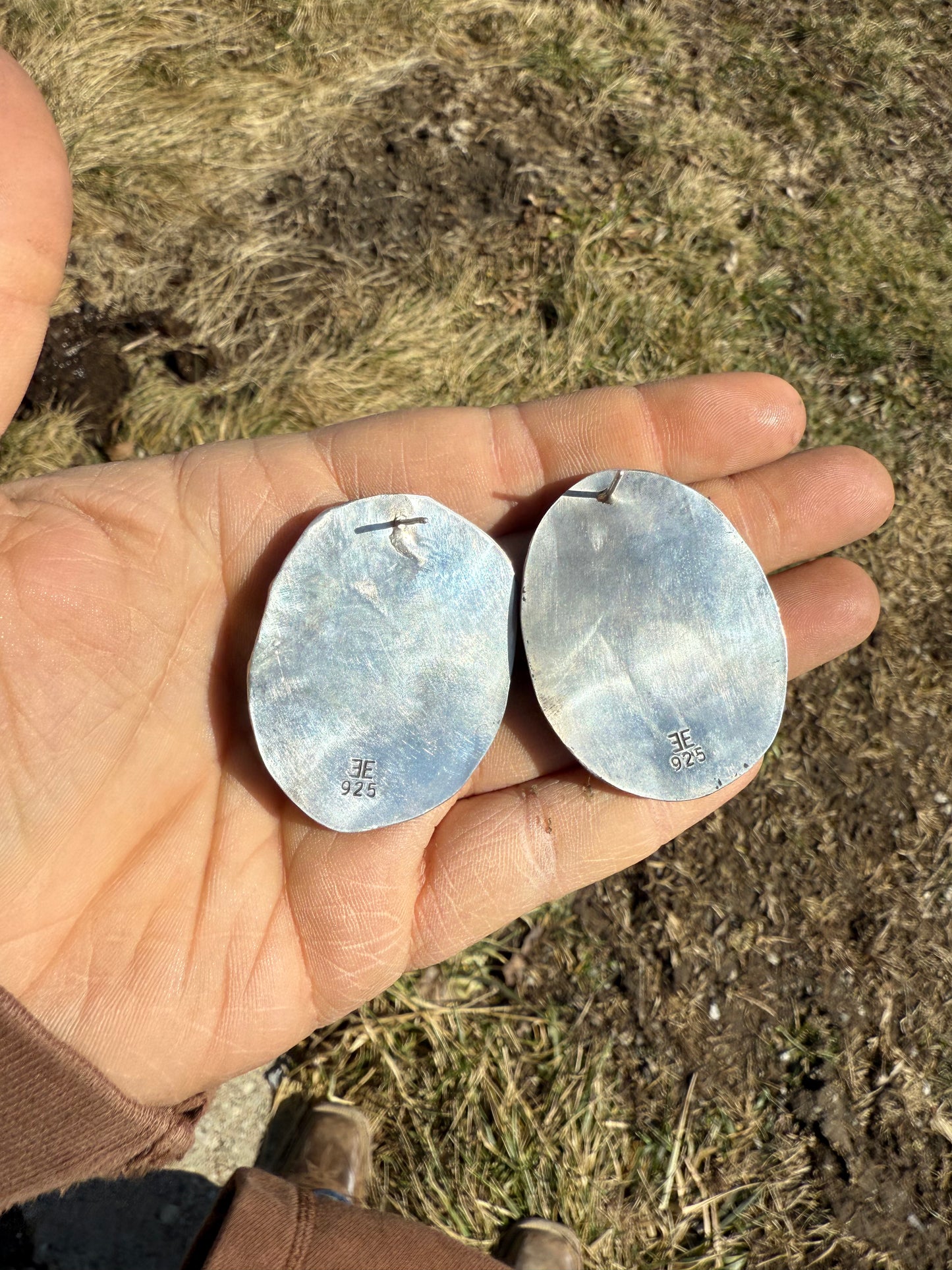 Wild Horse and Larimar Stud Earrings