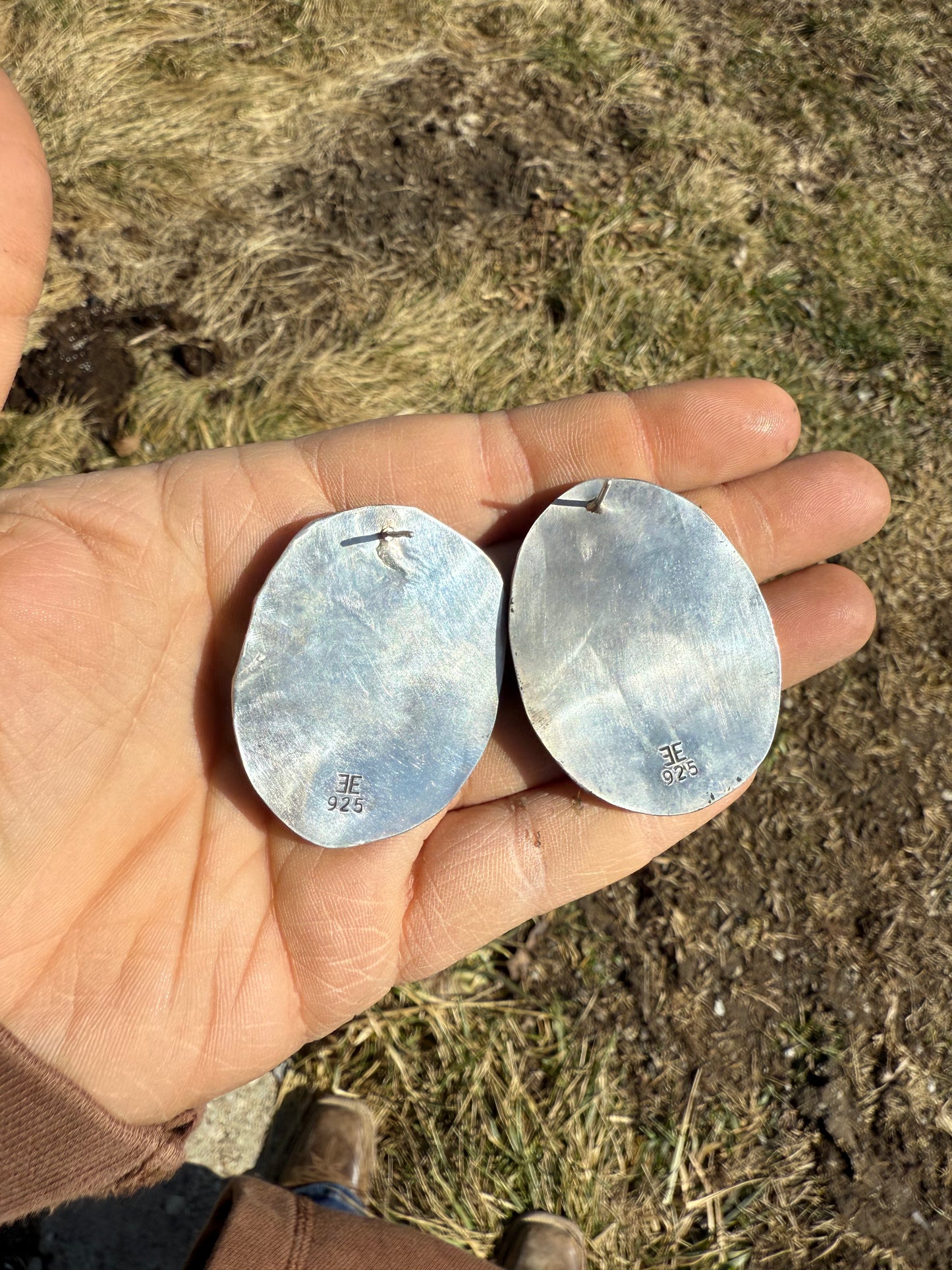 Wild Horse and Larimar Stud Earrings